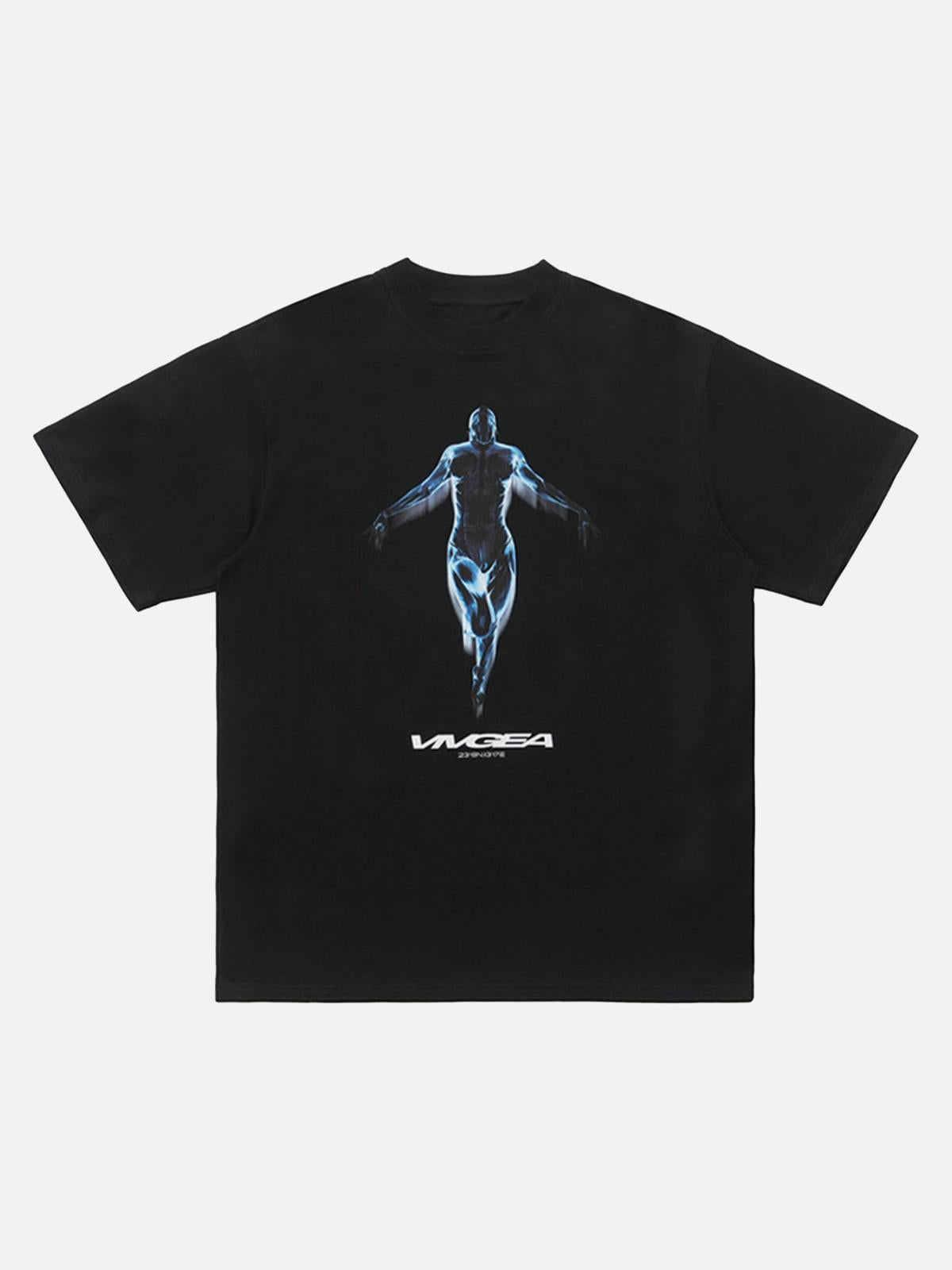 Concert Outfit Sci-Fi Metal Silhouette Loose Oversize T-Shirt
