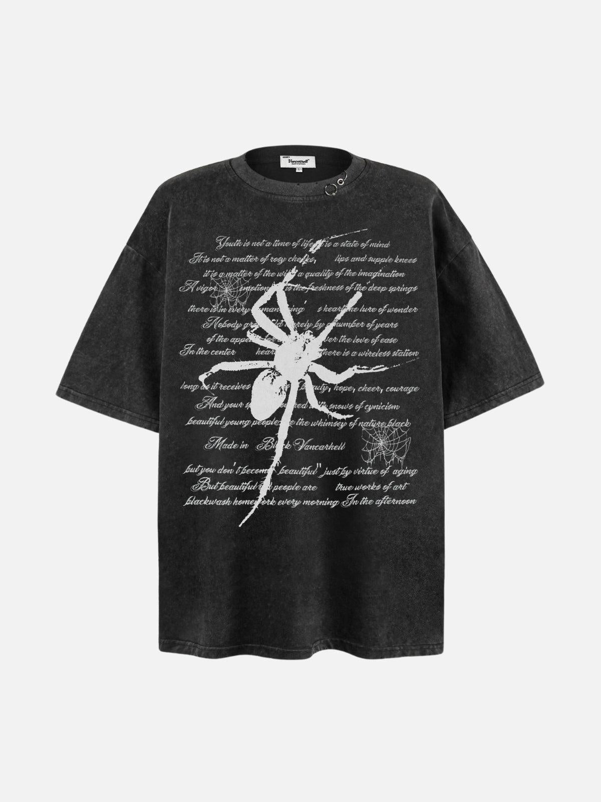 Concert Outfit Scripted Spider Vintage Text Tee