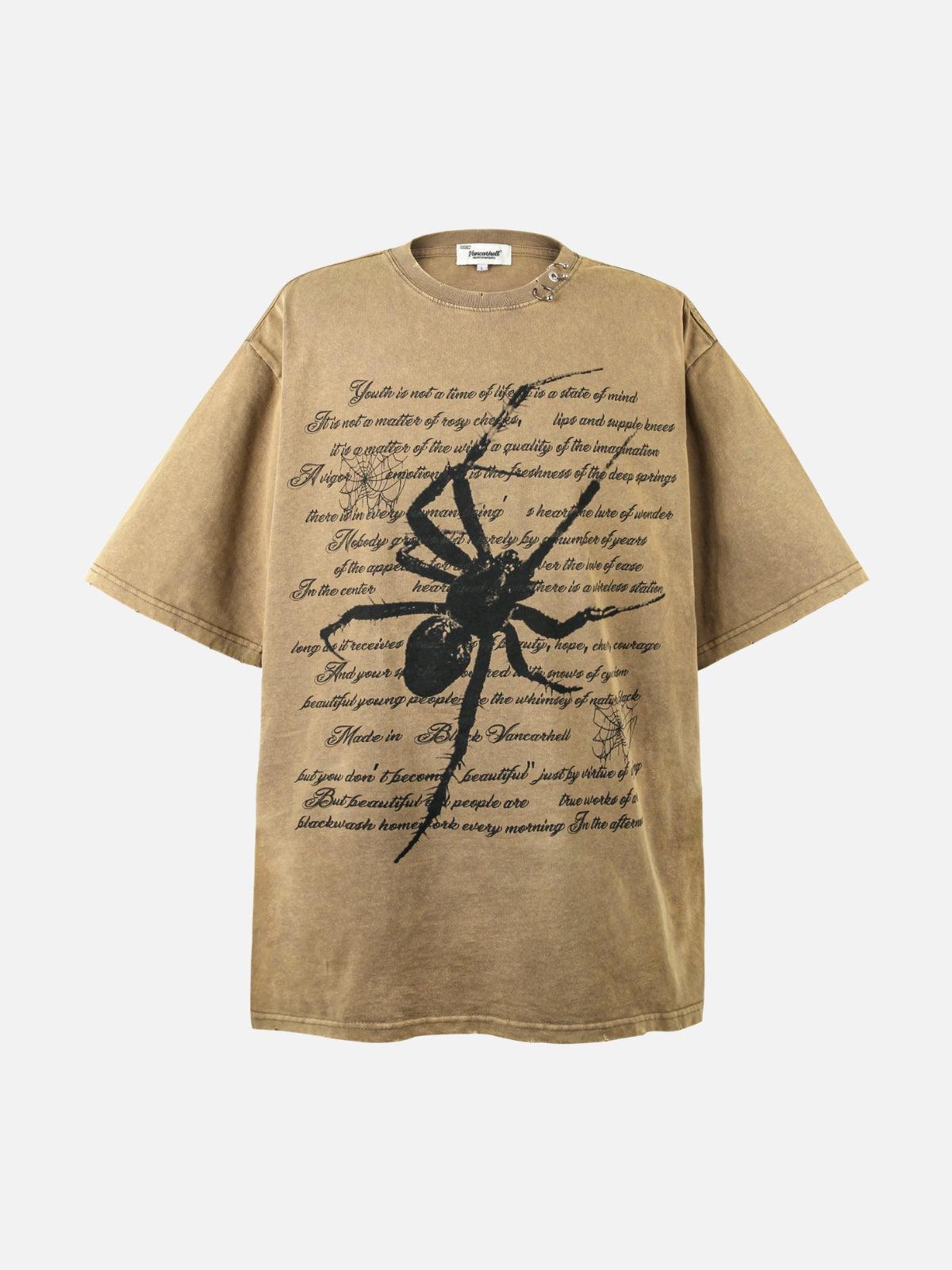 Concert Outfit Scripted Spider Vintage Text Tee