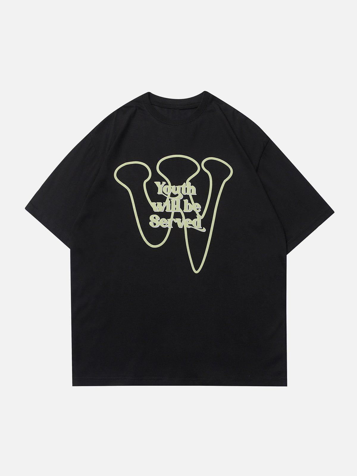 Concert Outfit Simple Foam Letter Print Tee