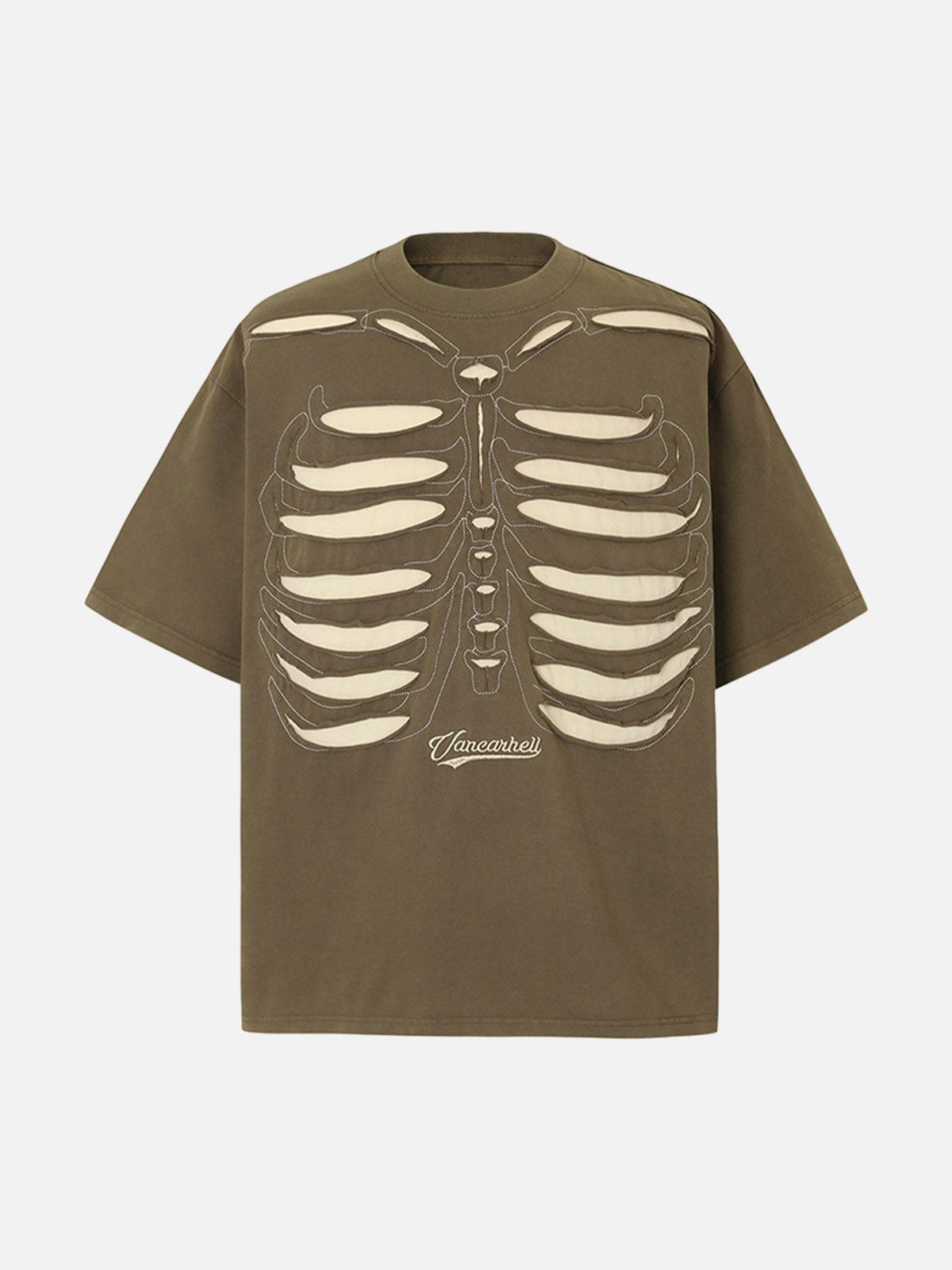 Concert Outfit Skeleton Design Print Oversized T-Shirt