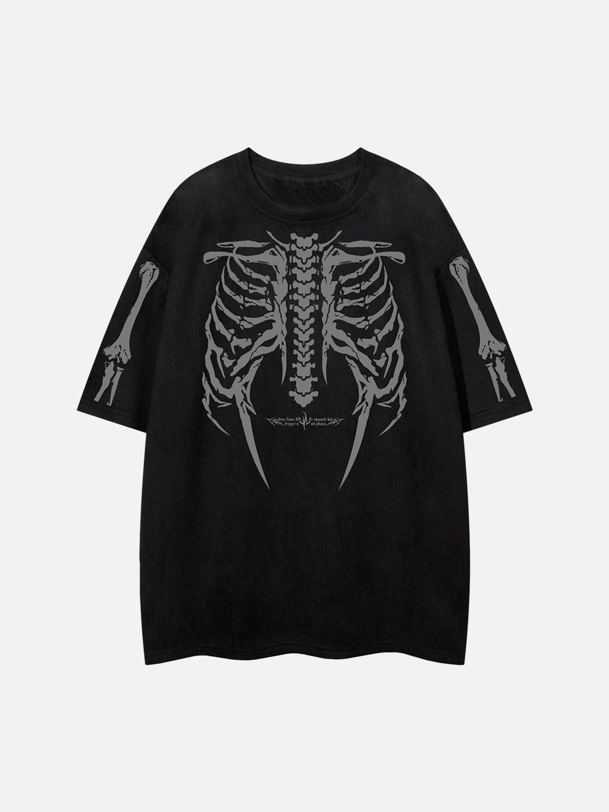 Concert Outfit Skeleton Graphic Oversized T-Shirt
