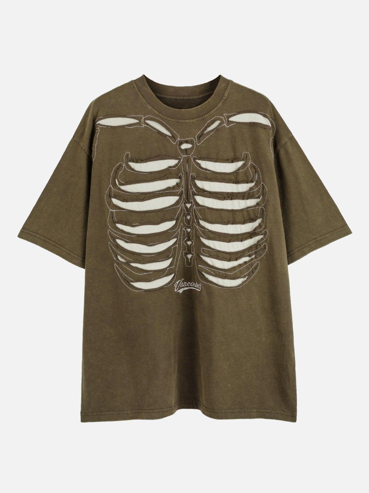 Concert Outfit Skull Distressed Wash Tee