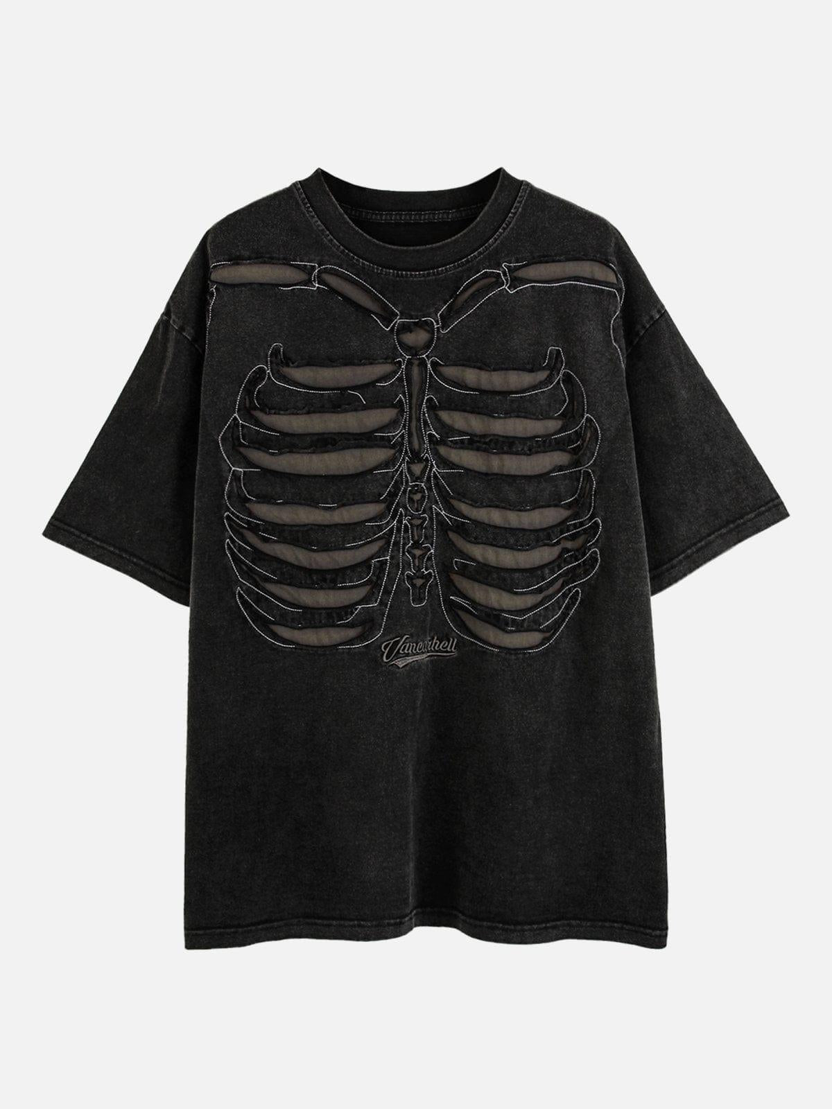 Concert Outfit Skull Distressed Wash Tee