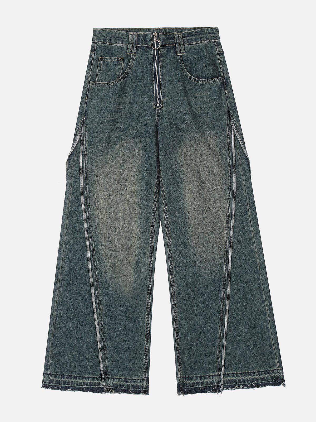 Concert Outfit Slit Fringe Loose Jeans