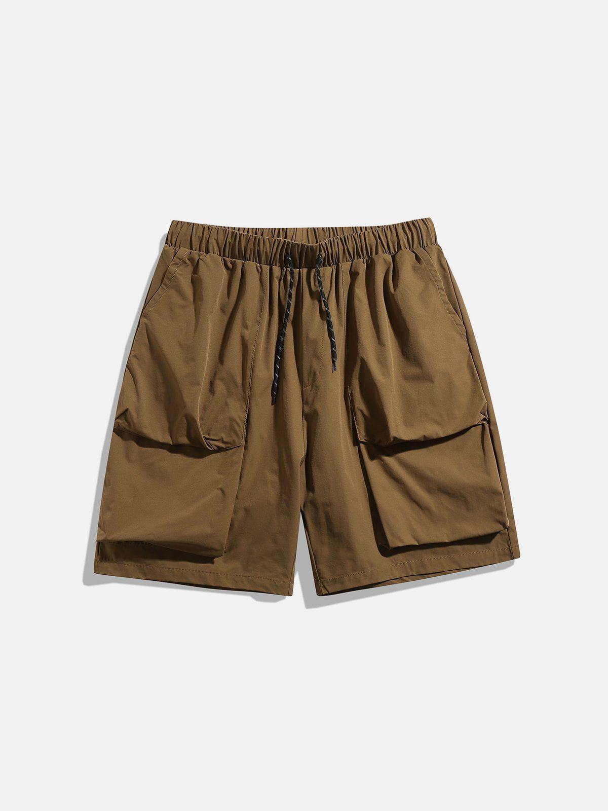 Concert Outfit Solid Big Pocket Drawstring Shorts