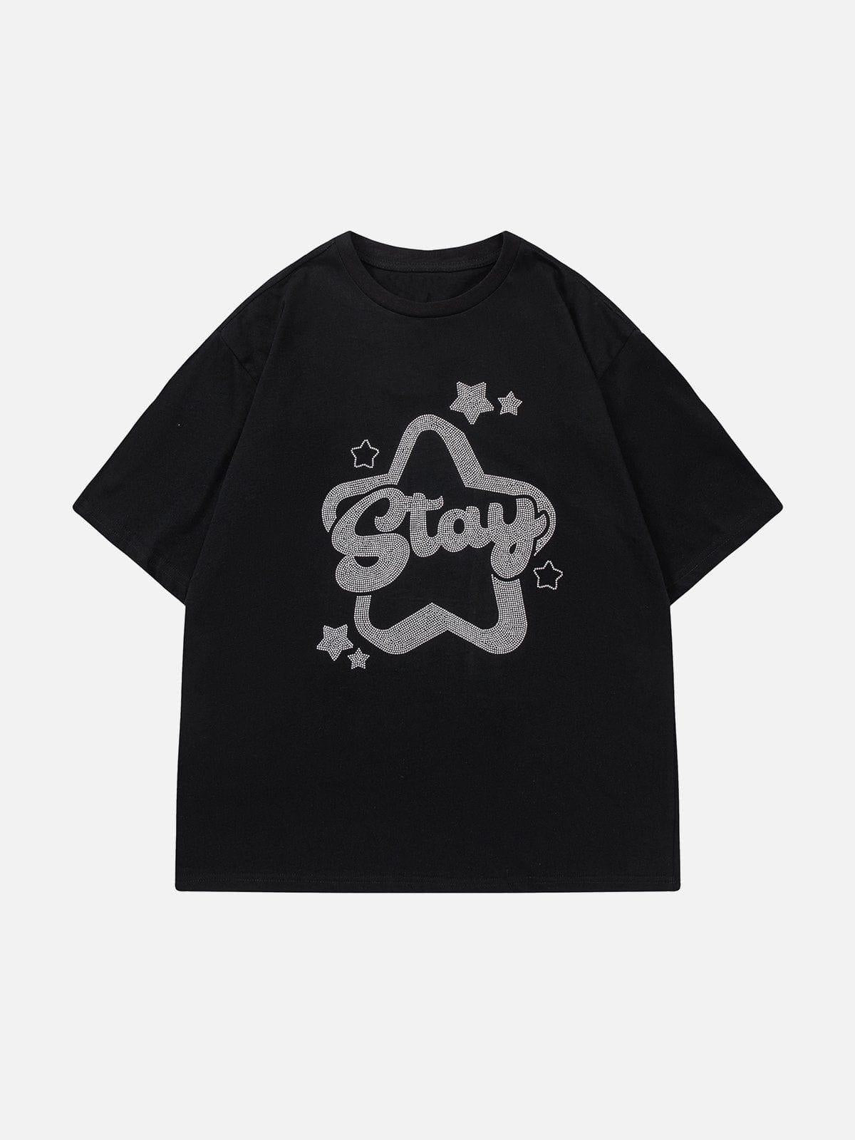 Concert Outfit Solid Color Star Print Tee