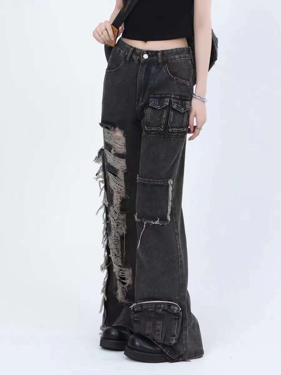 Concert Outfit Solid Color Straps Jeans