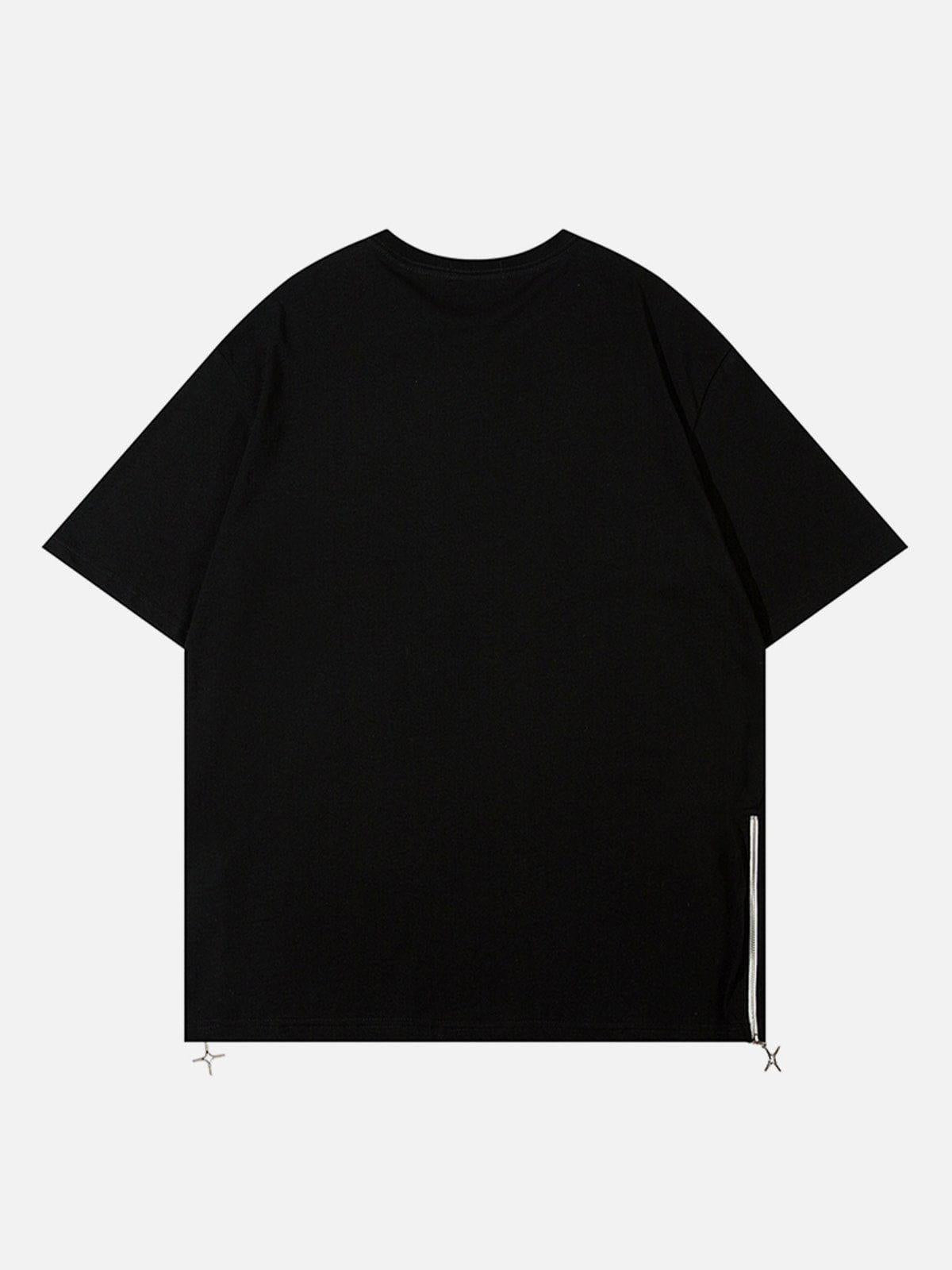 Concert Outfit Solid Color Zipper Star Tee