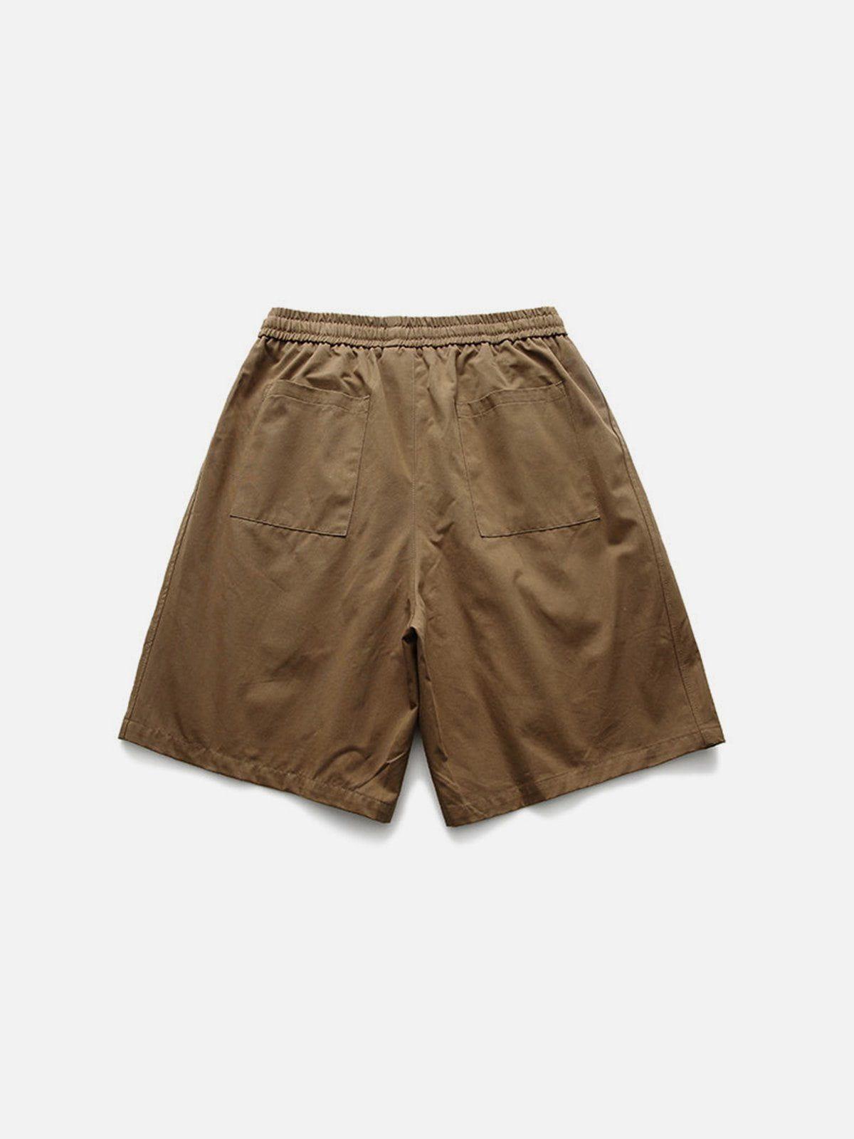 Concert Outfit Solid Zip Up Pocket Shorts