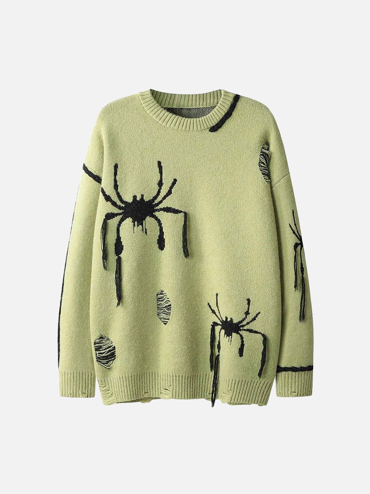 Concert Outfit Spider Distressed Oversized Sweater