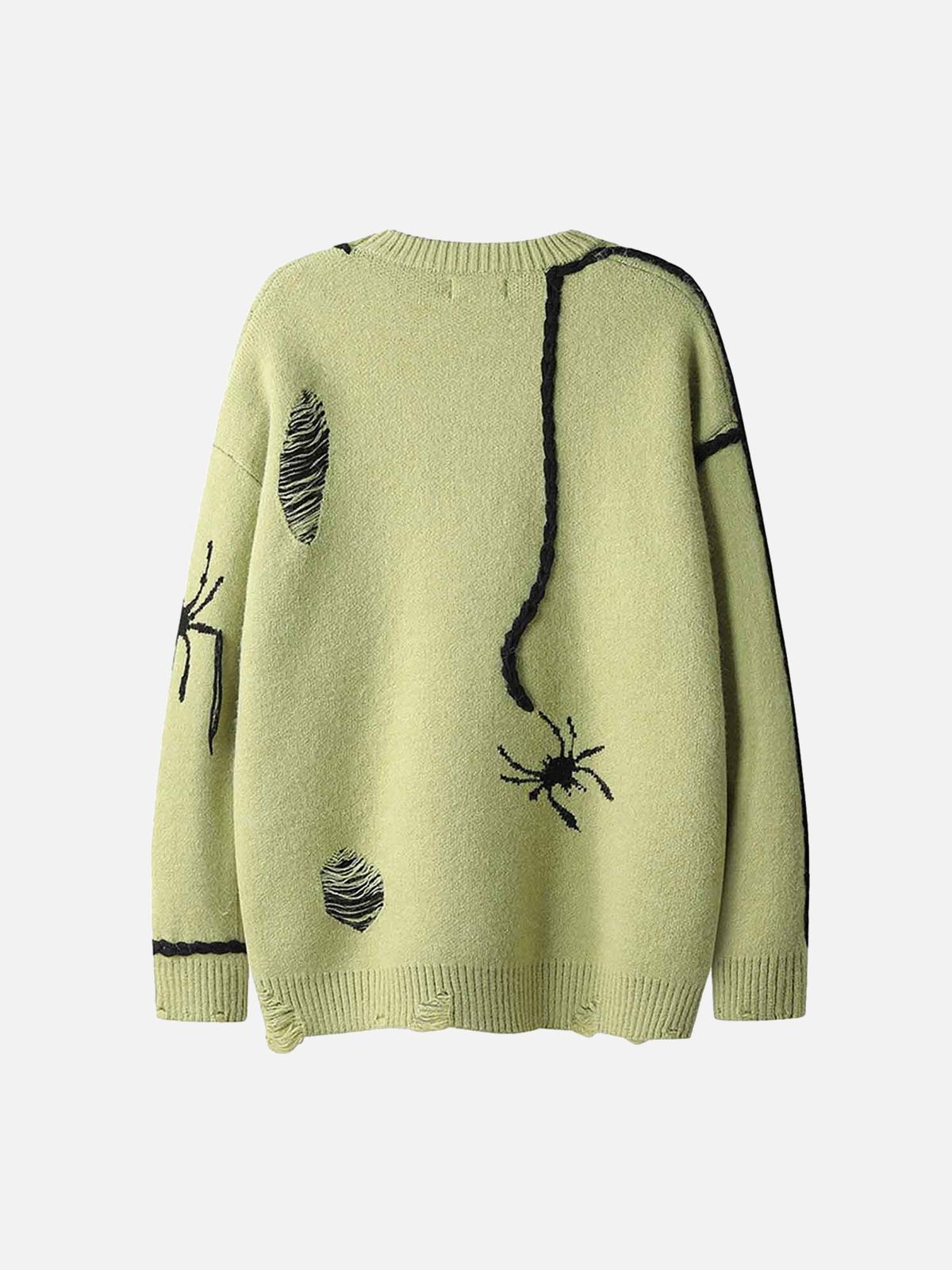 Concert Outfit Spider Distressed Oversized Sweater
