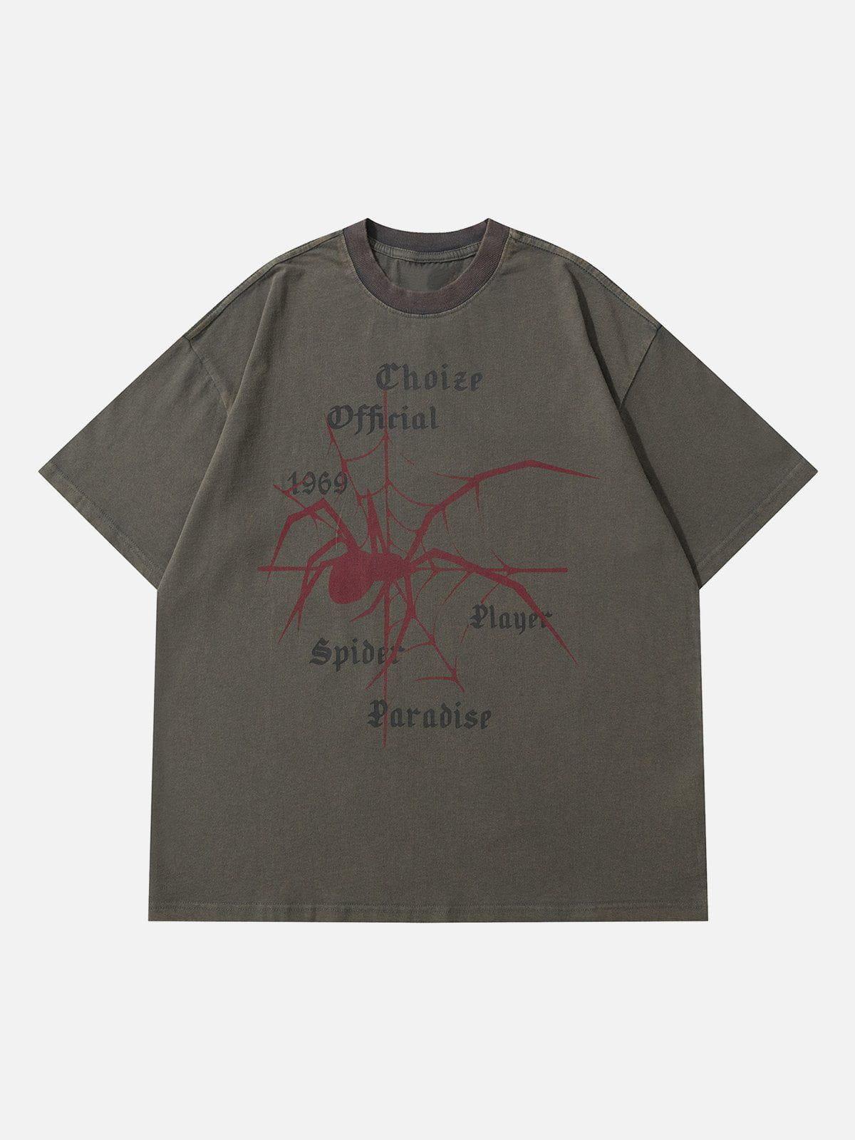 Concert Outfit Spider Print Washed Tee