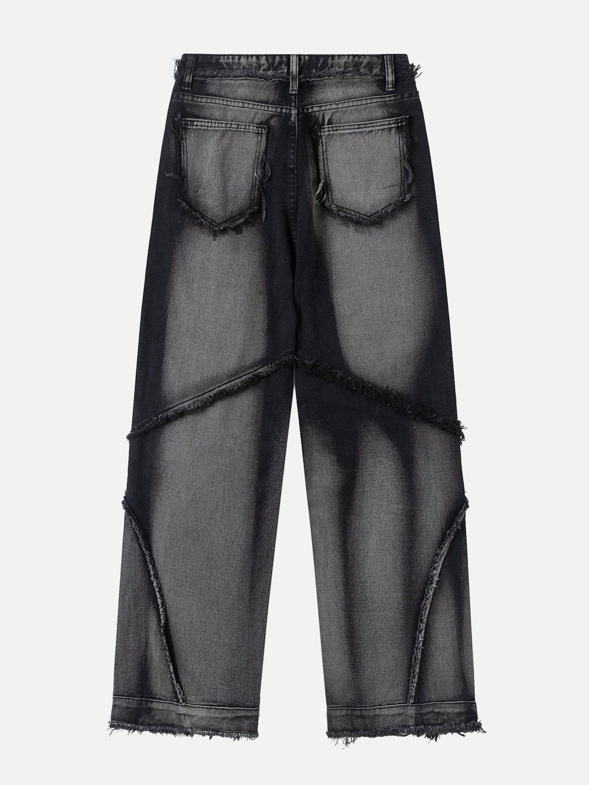 Concert Outfit Spider Silhouette Pattern Stitching Jeans