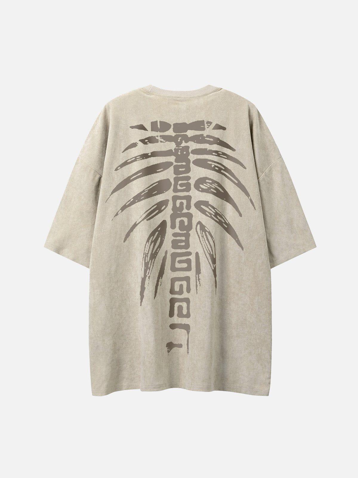Concert Outfit Spine Skeleton Print Tee