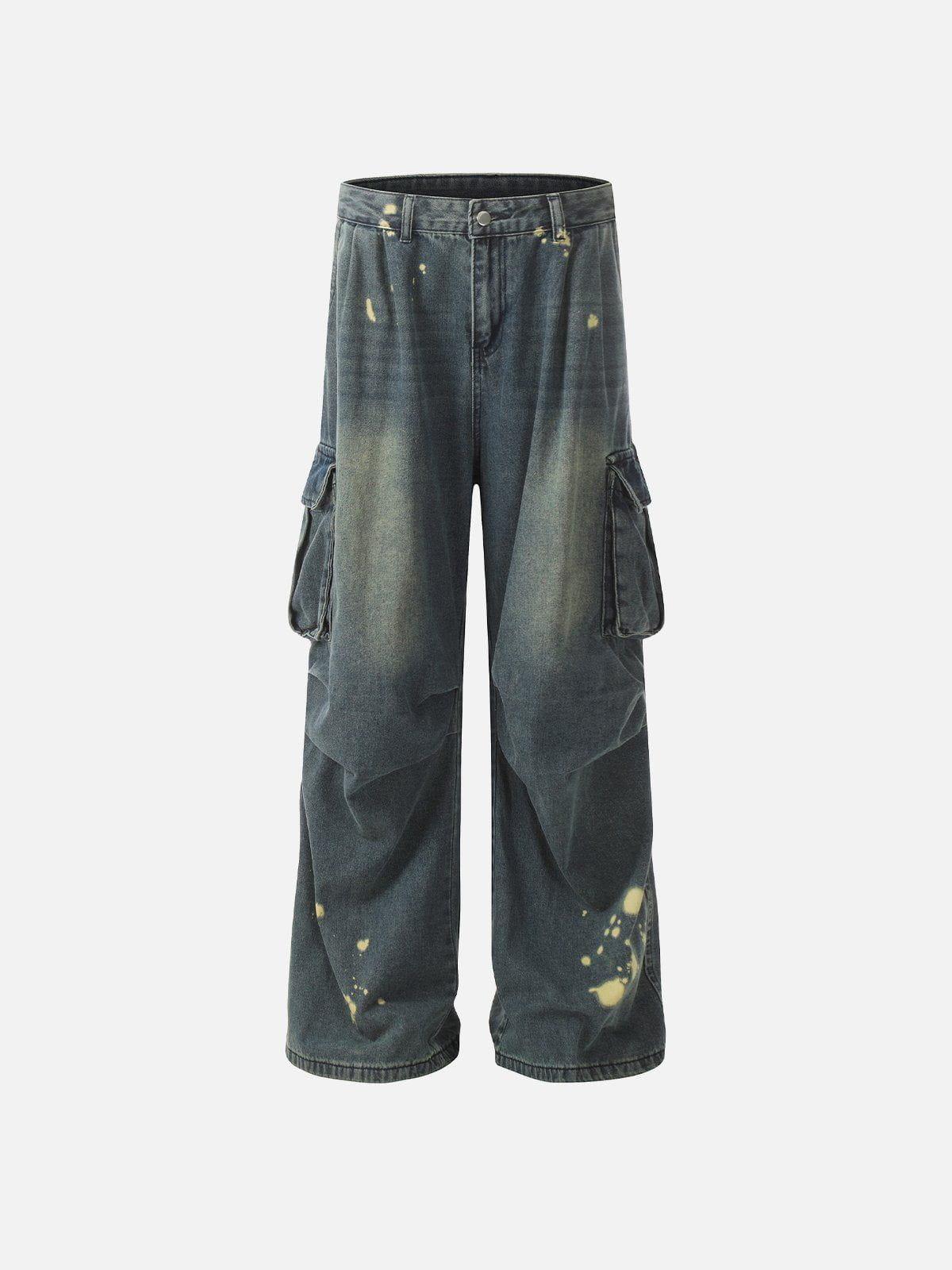 Concert Outfit Splash-Ink Washed Baggy Jeans