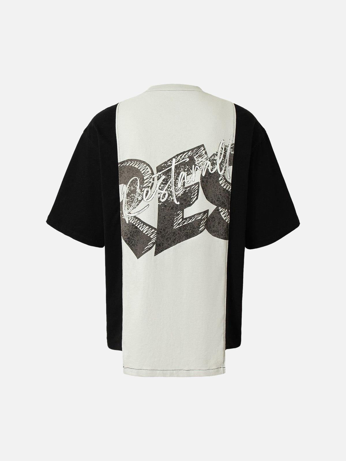 Concert Outfit Spliced Deconstruction Print T-Shirt