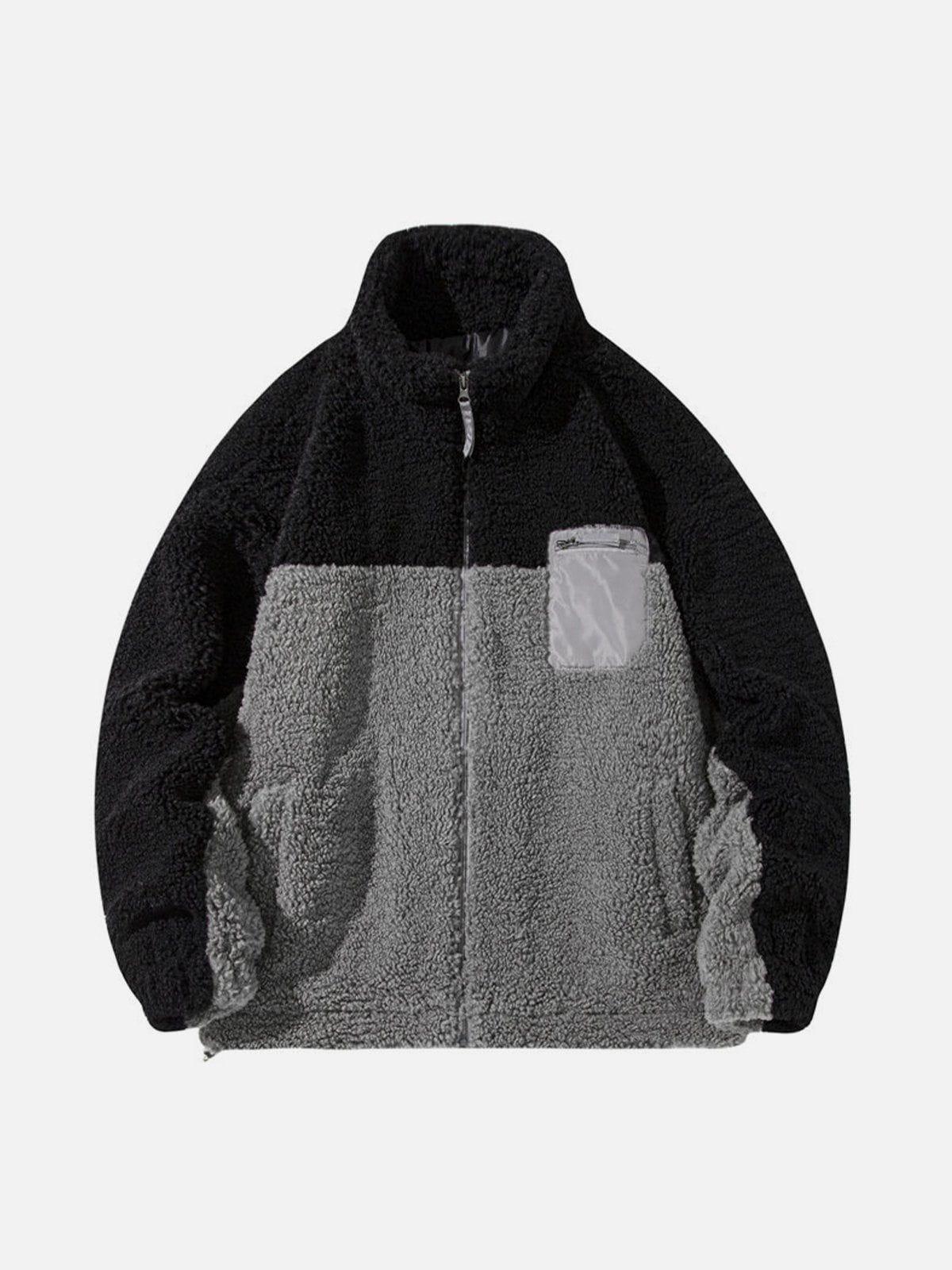 Concert Outfit Splicing Sherpa Winter Coat