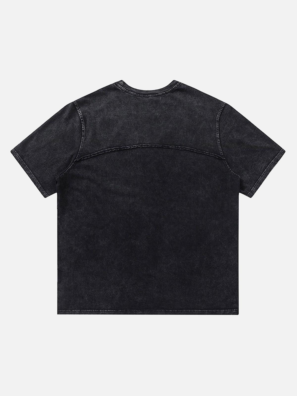 Concert Outfit Split Raw Edge Short Sleeve T-Shirt