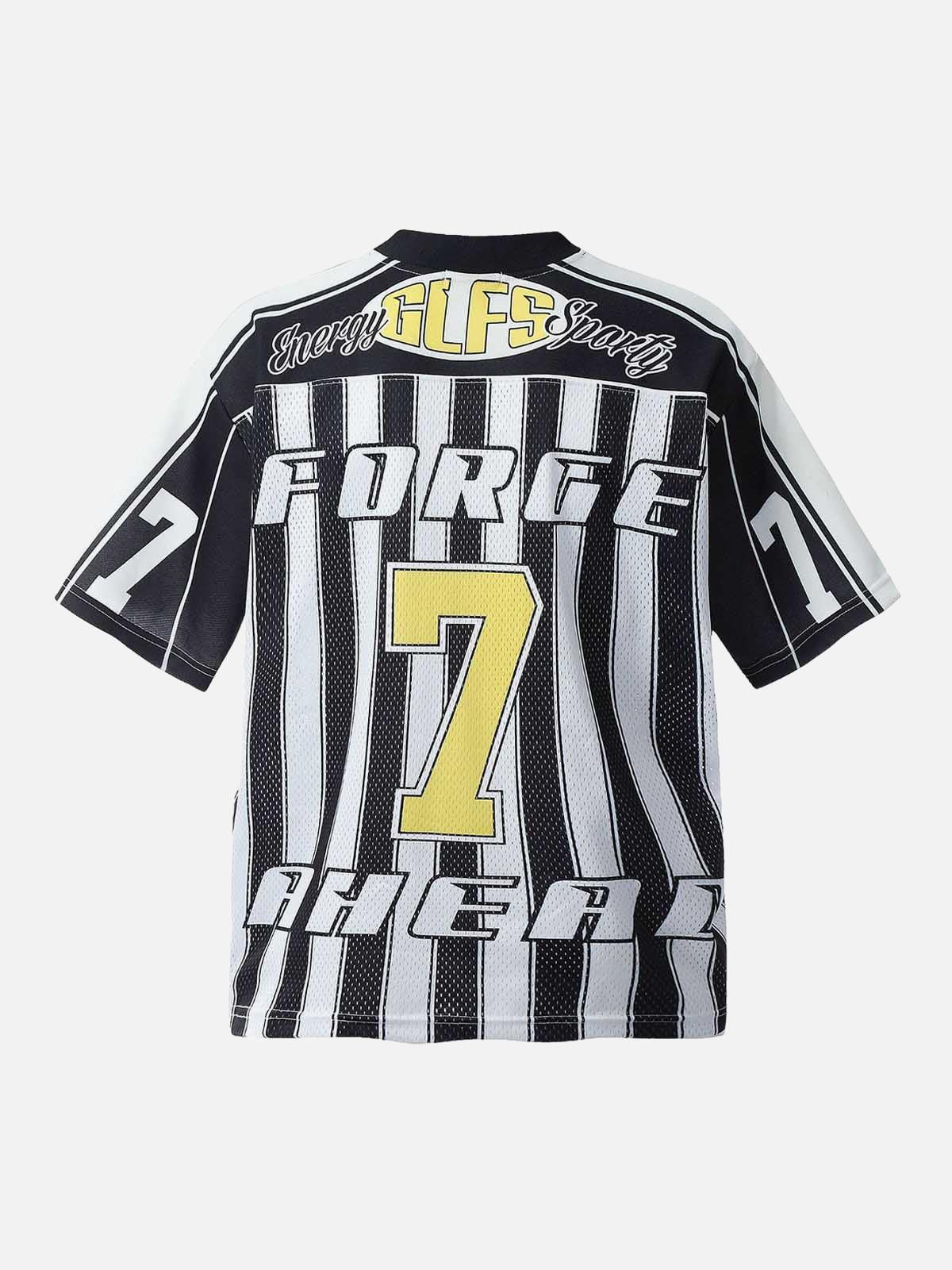 Concert Outfit Sports Letter Stripe Print Jersey T-Shirt