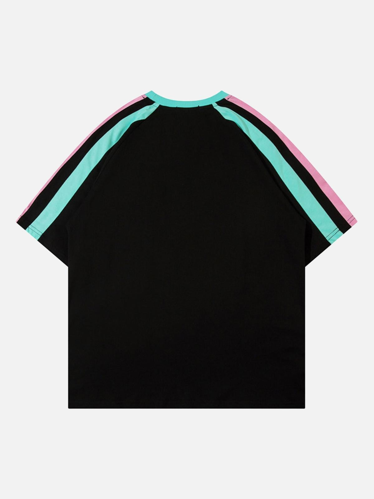 Concert Outfit Sports Style Color-Blocked Splicing T-Shirt