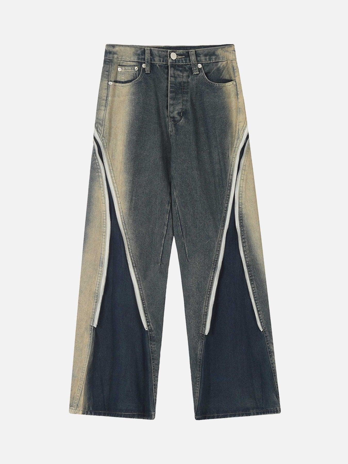 Concert Outfit Sprayed Gradient Wide Leg Jeans