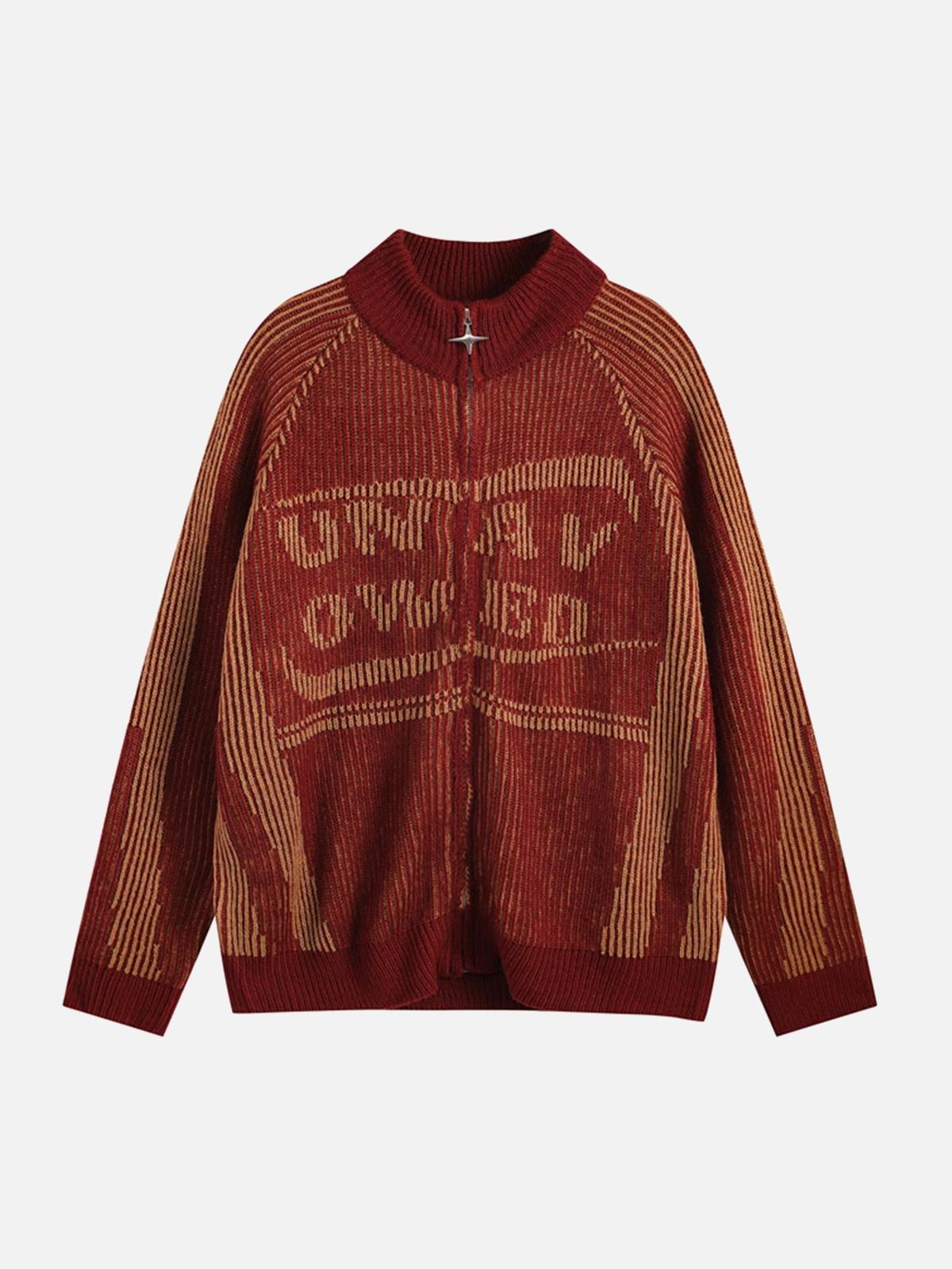 Concert Outfit Stand Collar Cardigan Zip Up Sweater