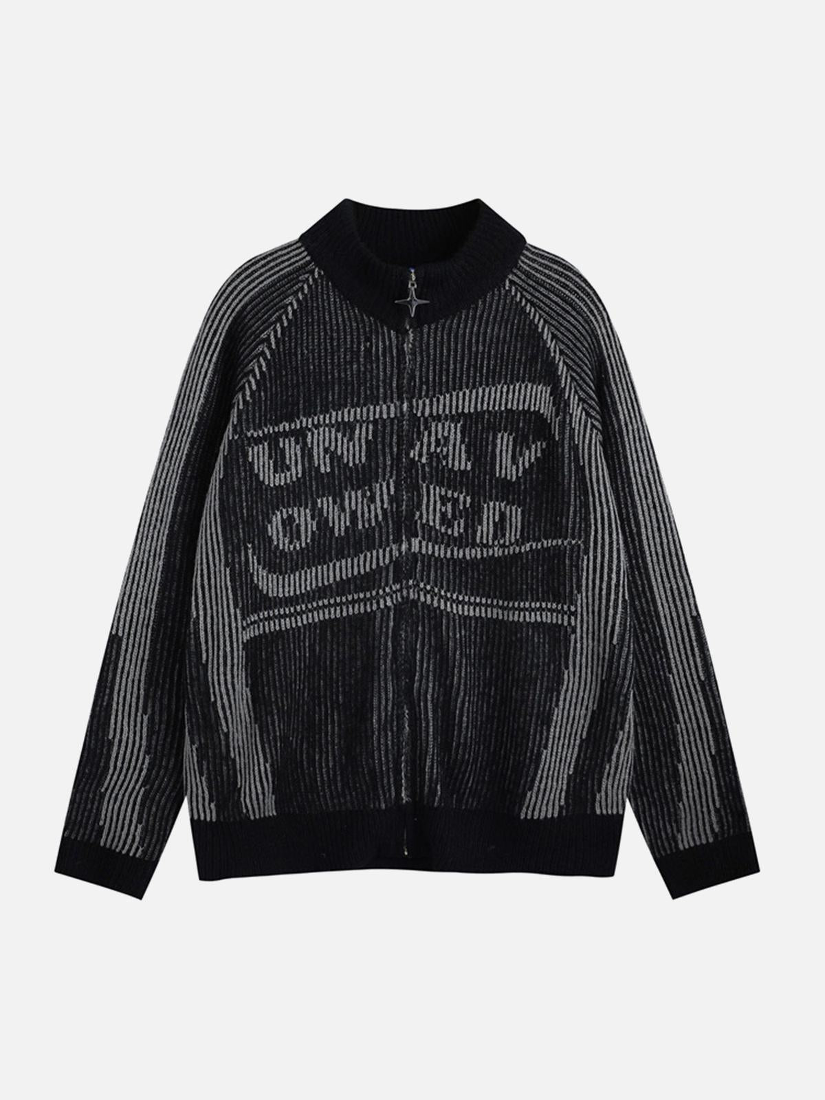 Concert Outfit Stand Collar Cardigan Zip Up Sweater