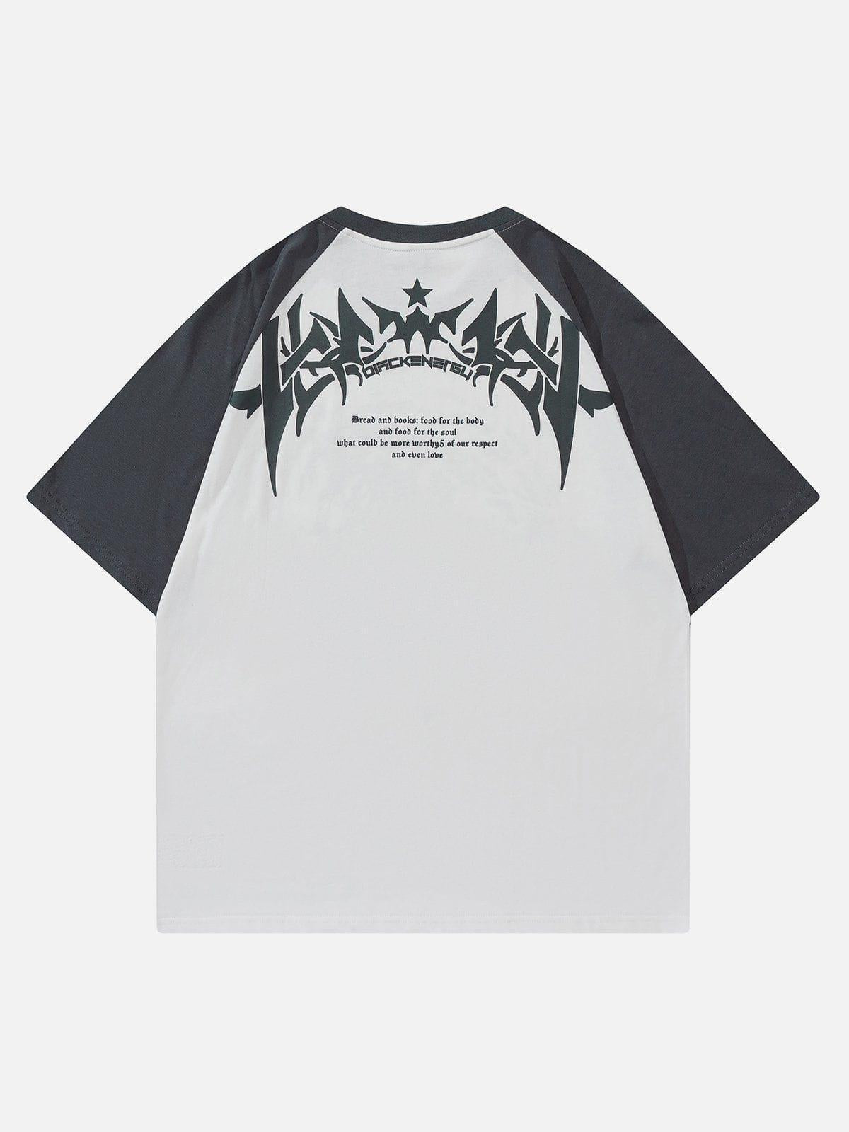 Concert Outfit Star Gothic Leeter Print Tee