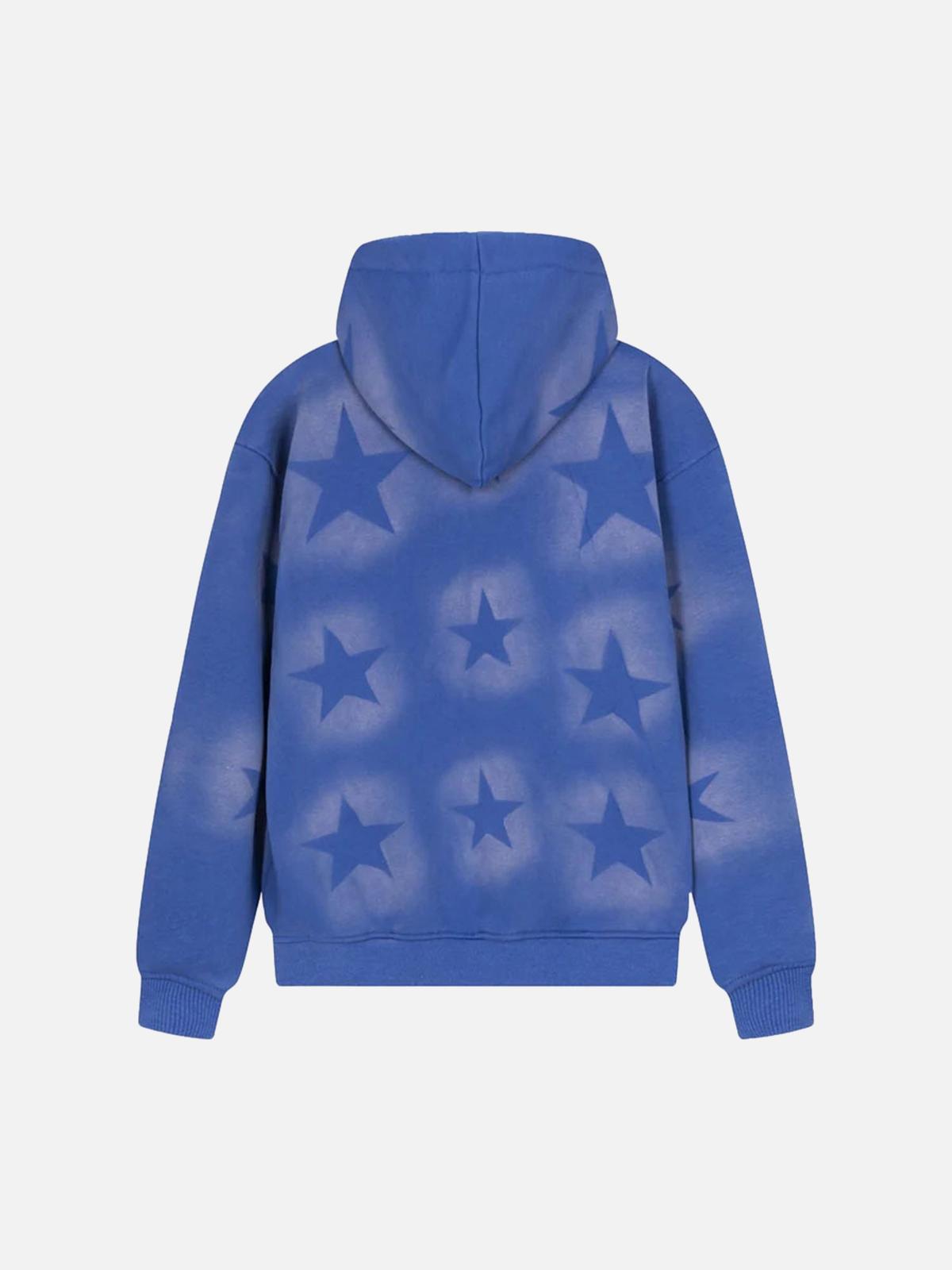 Concert Outfit Star Letter Print Zipper Hoodie Jacket