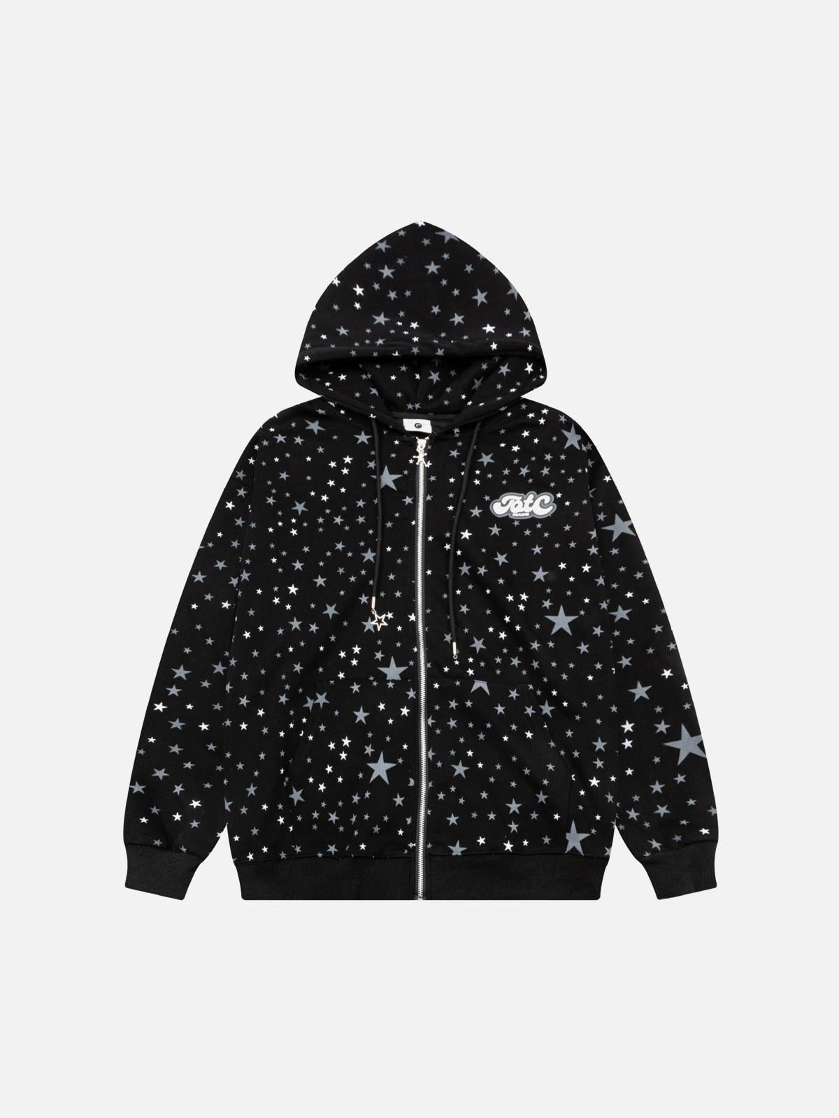 Concert Outfit Stars Full Print Zip-Up Hoodie