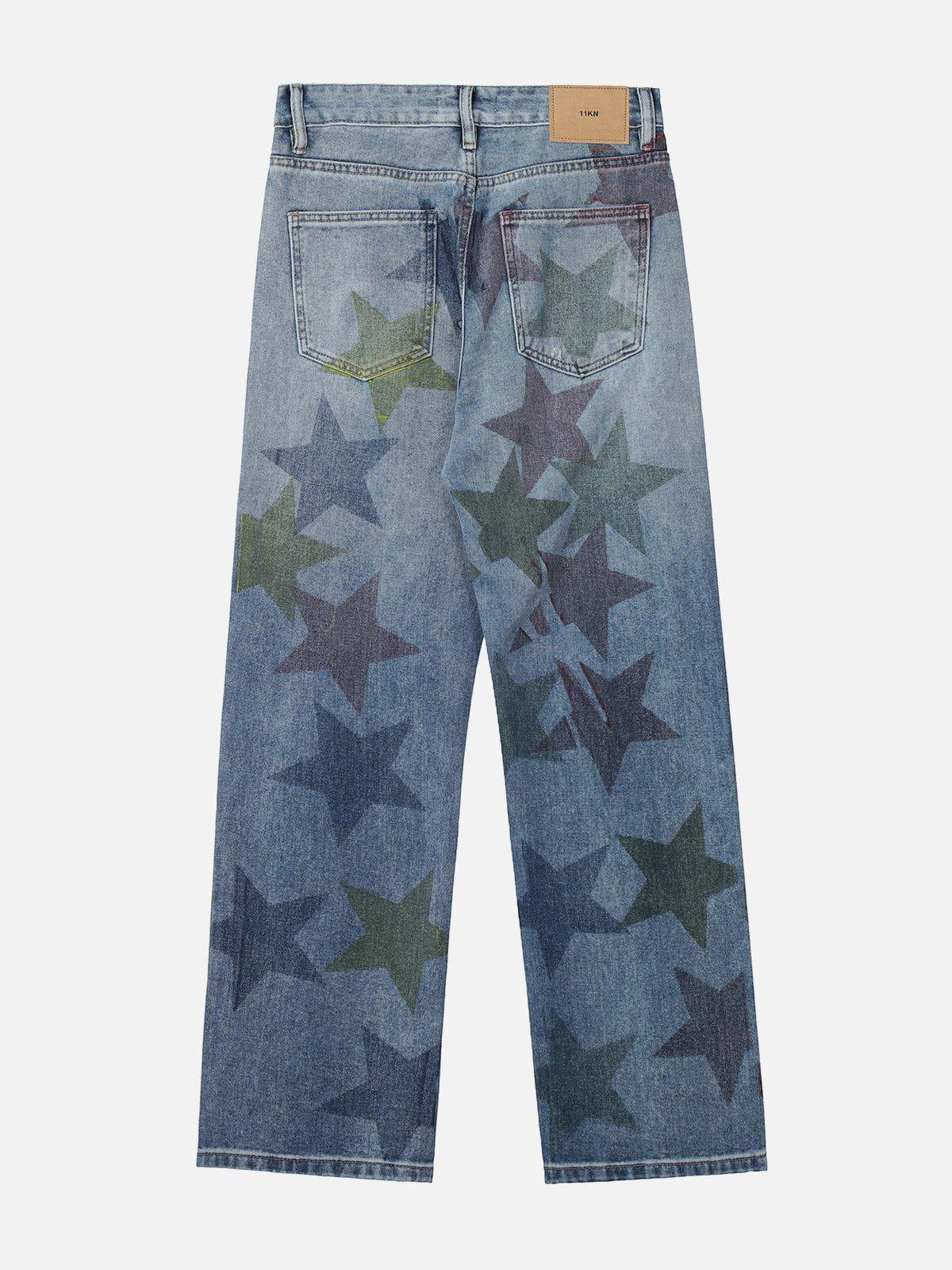 Concert Outfit Stars Print Jeans