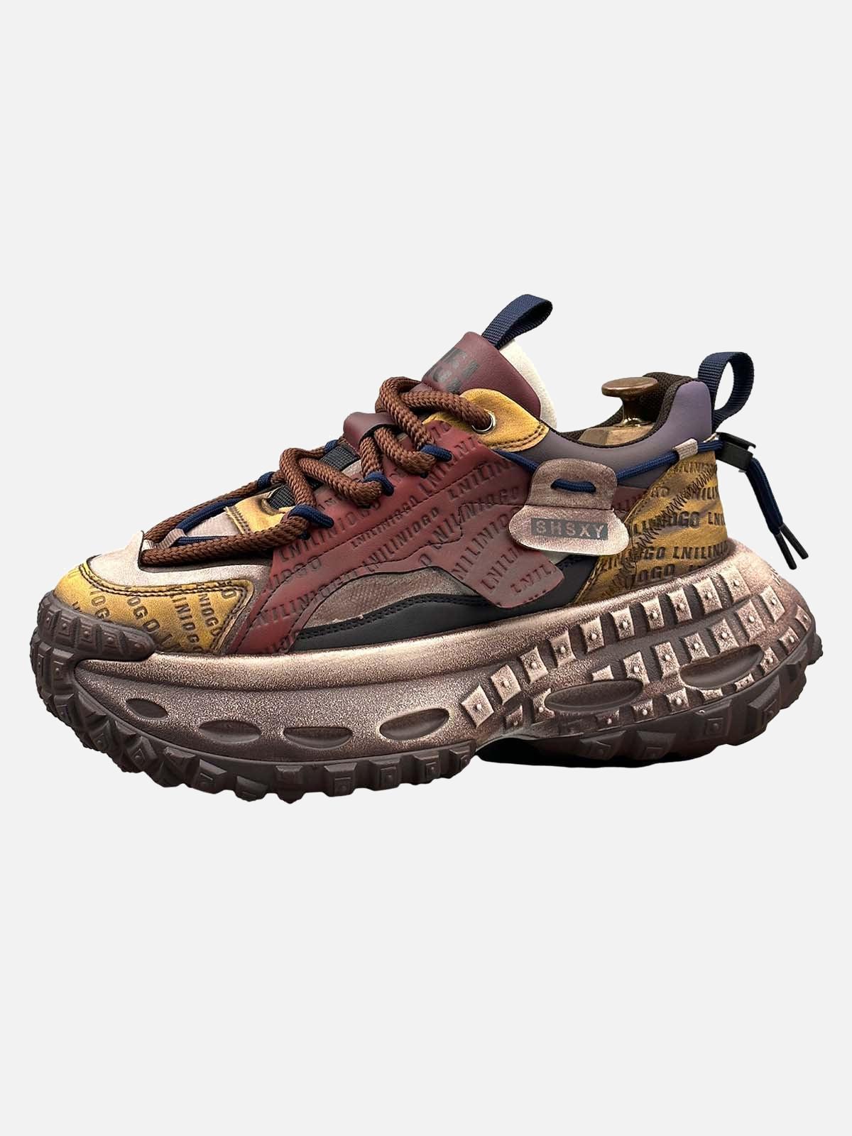 Concert Outfit Stitching Letter Tire Sole Platform Sneakers