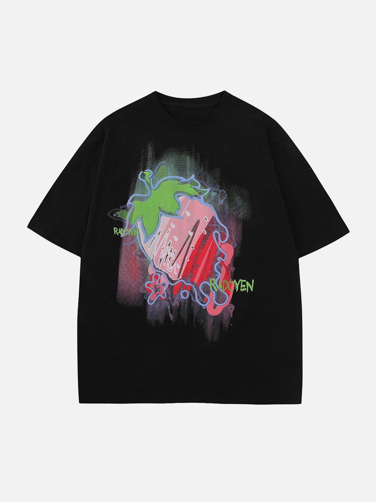 Concert Outfit Strawberry Embroidery Tee