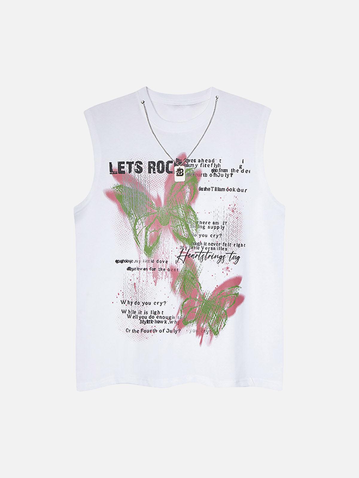 Concert Outfit Street Butterfly Graphic Tank Top