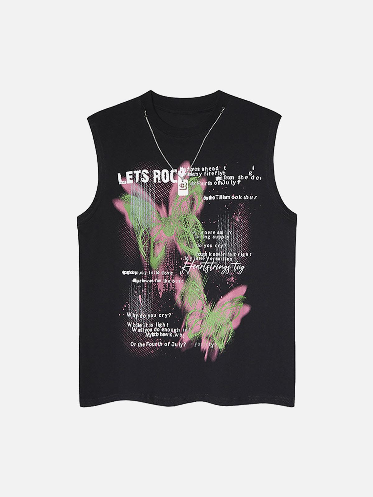 Concert Outfit Street Butterfly Graphic Tank Top