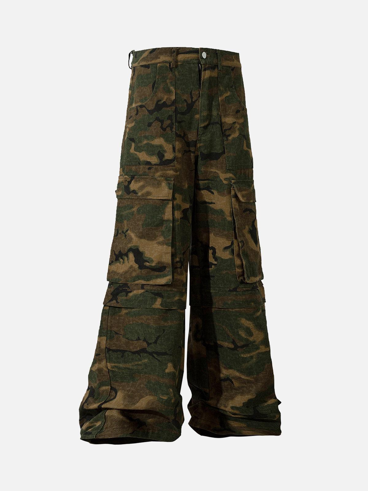 Concert Outfit Street Camouflage Multi Pocket Cargo Pants