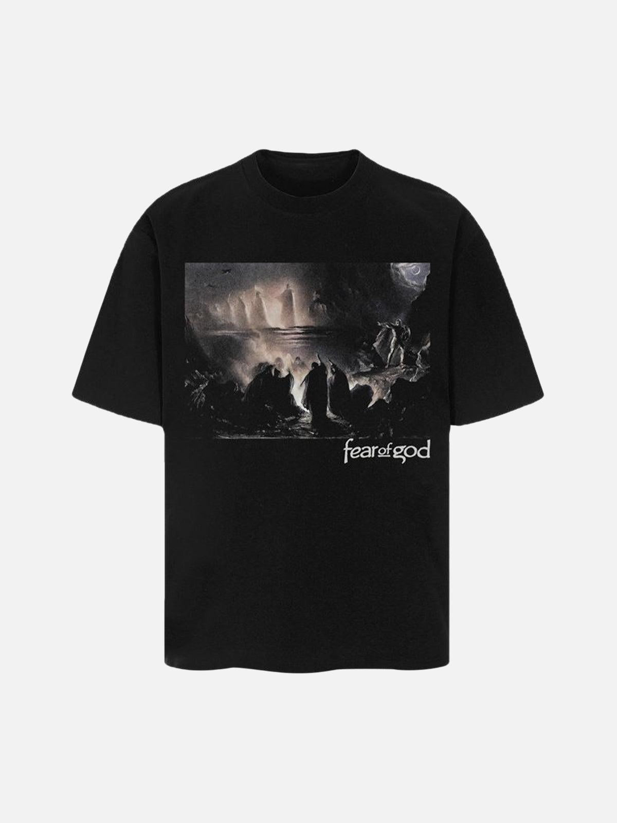 Concert Outfit Street Crew-Neck Print T-Shirt