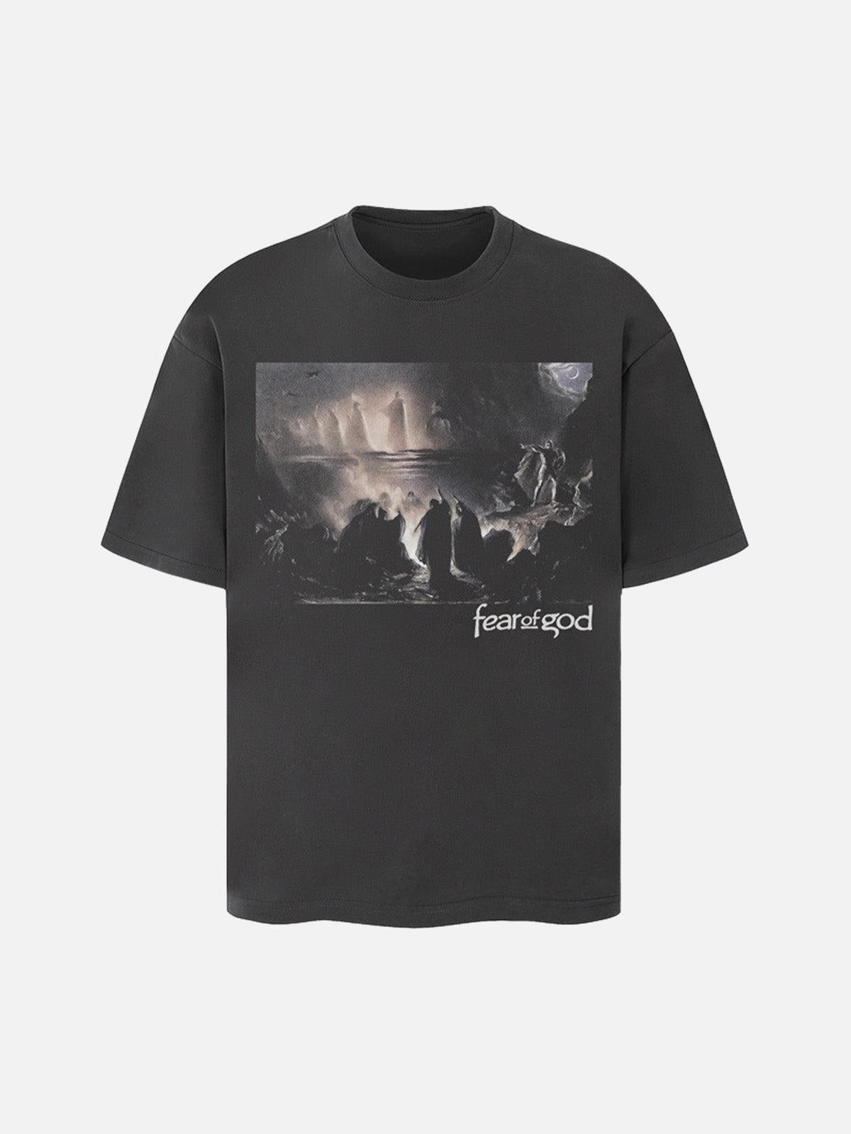 Concert Outfit Street Crew-Neck Print T-Shirt