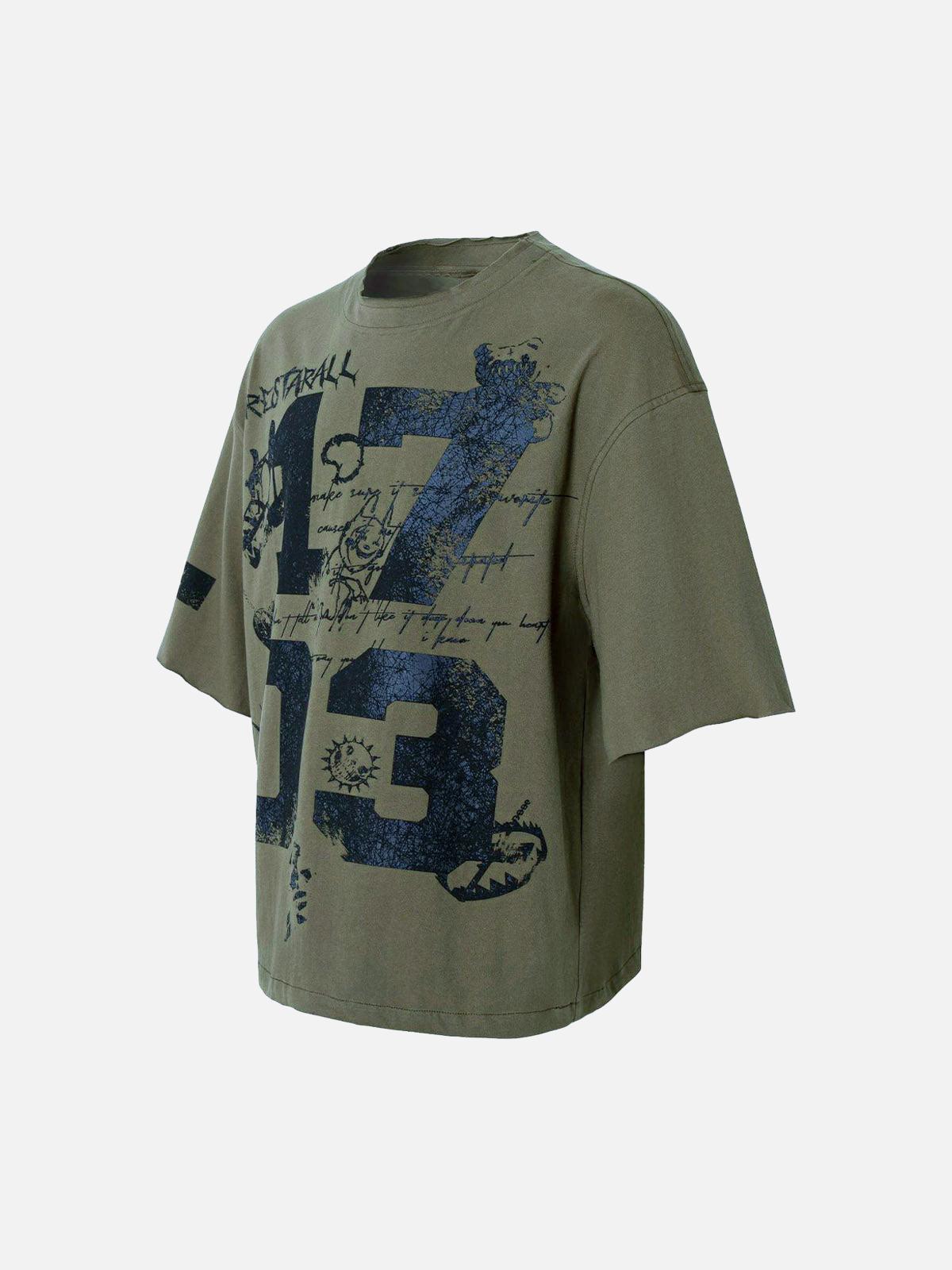 Concert Outfit Street Devil Tire Graffiti T-Shirt