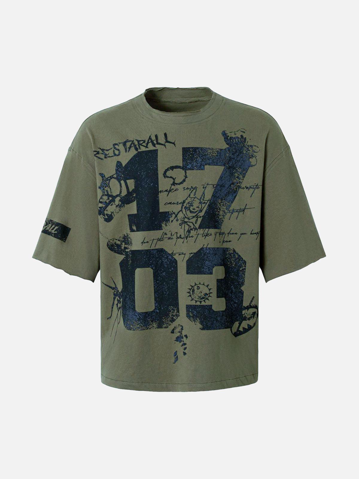 Concert Outfit Street Devil Tire Graffiti T-Shirt
