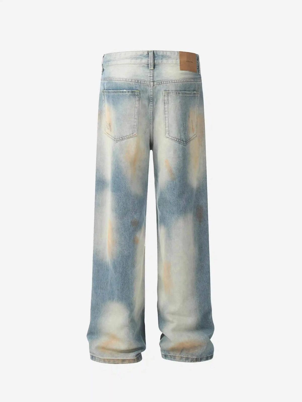 Concert Outfit Street Distressed Industrial Style Straight Jeans