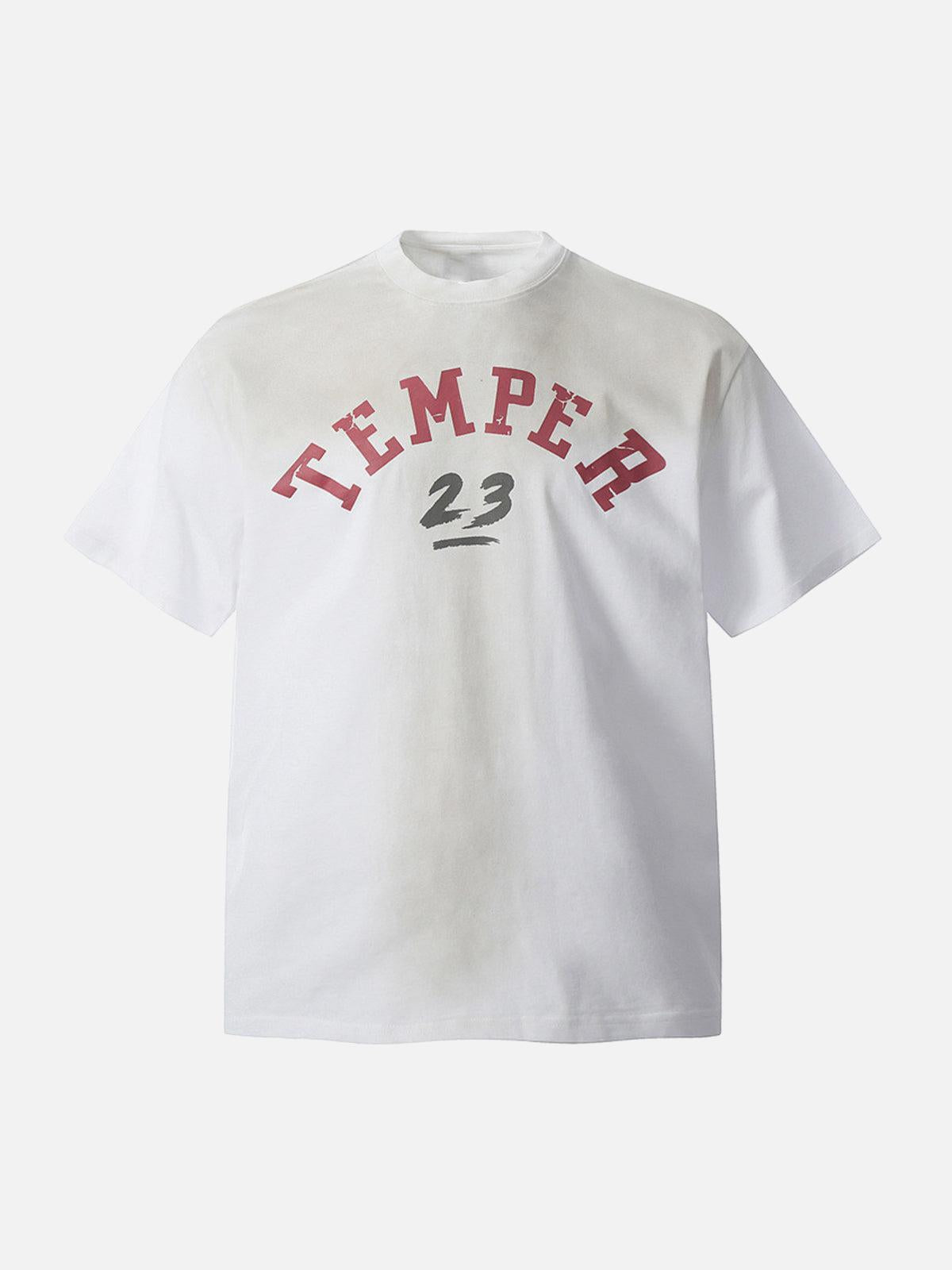 Concert Outfit Street Distressed Tie-Dye Letter Print T-Shirt