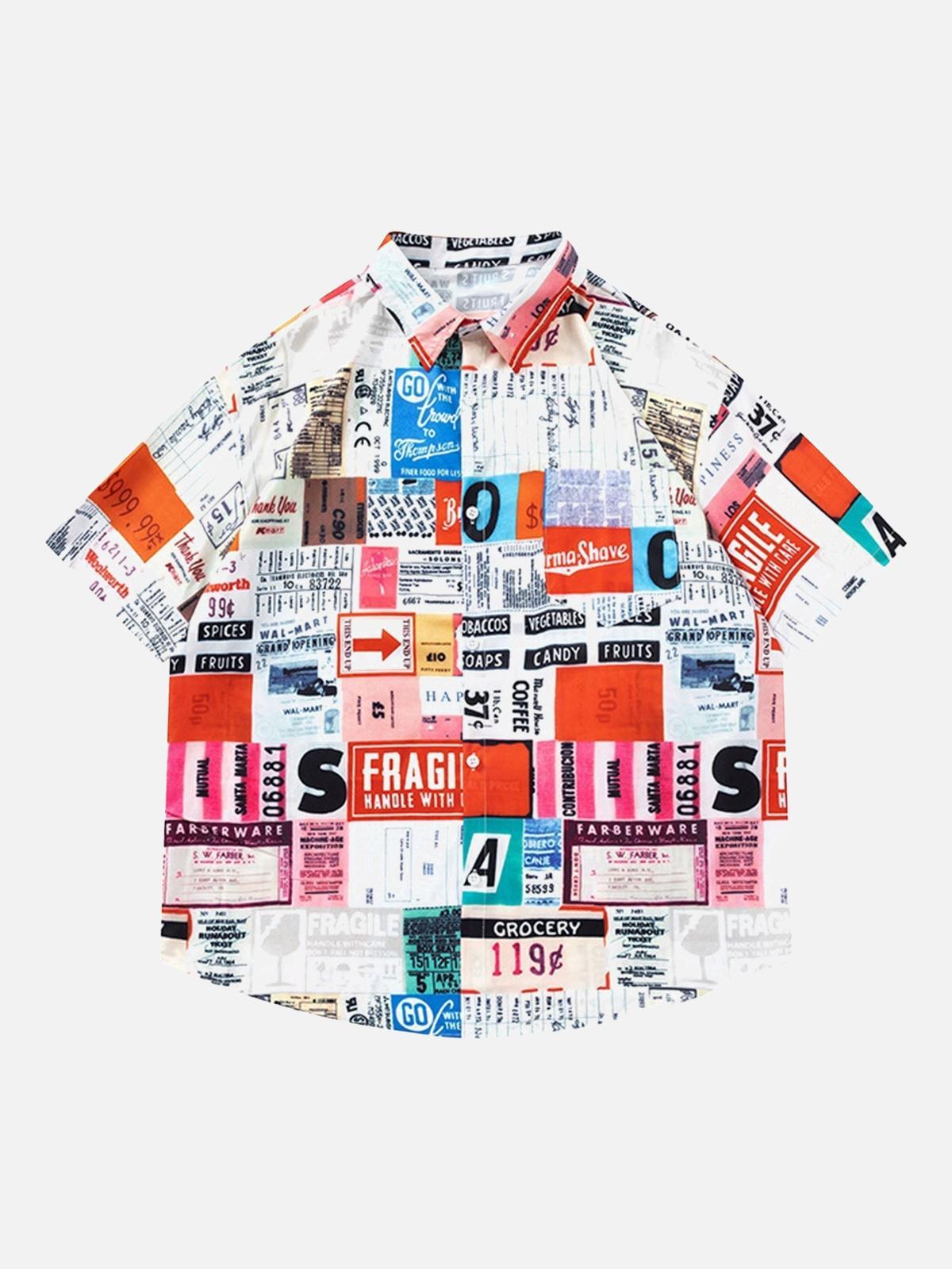Concert Outfit Street Full Printed Short-Sleeved Shirts
