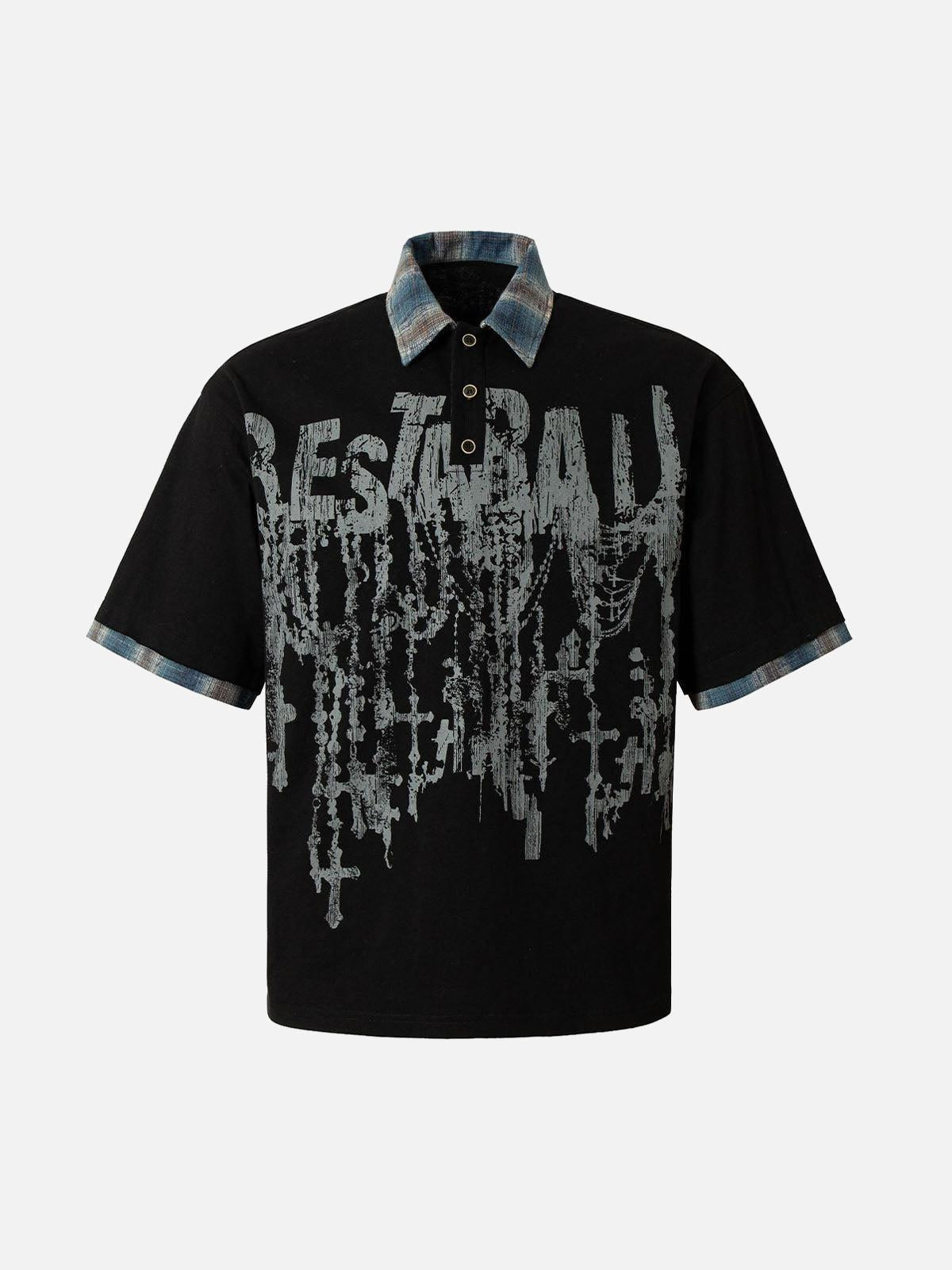 Concert Outfit Street Graffiti POLO Lapel Shirt