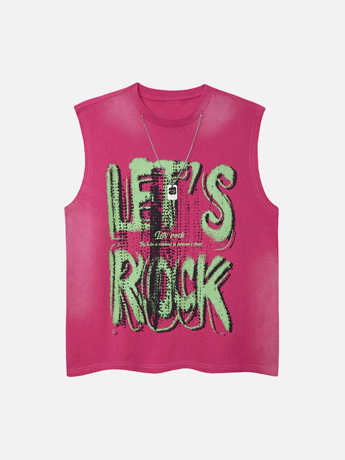 Concert Outfit Street Graphic Spray Print Necklace T-Shirt