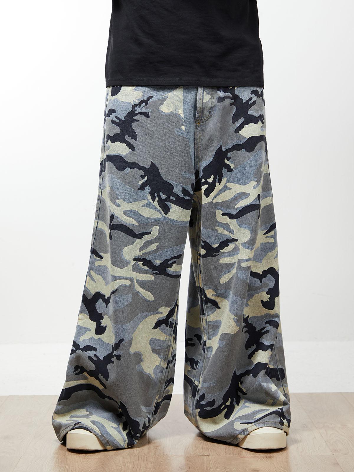 Concert Outfit Street Retro Camouflage Baggy Jeans
