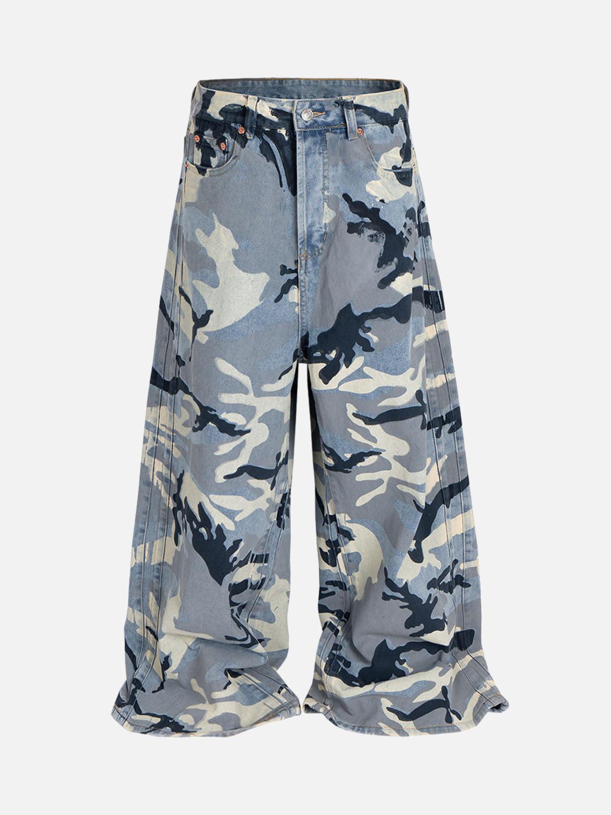 Concert Outfit Street Retro Camouflage Baggy Jeans