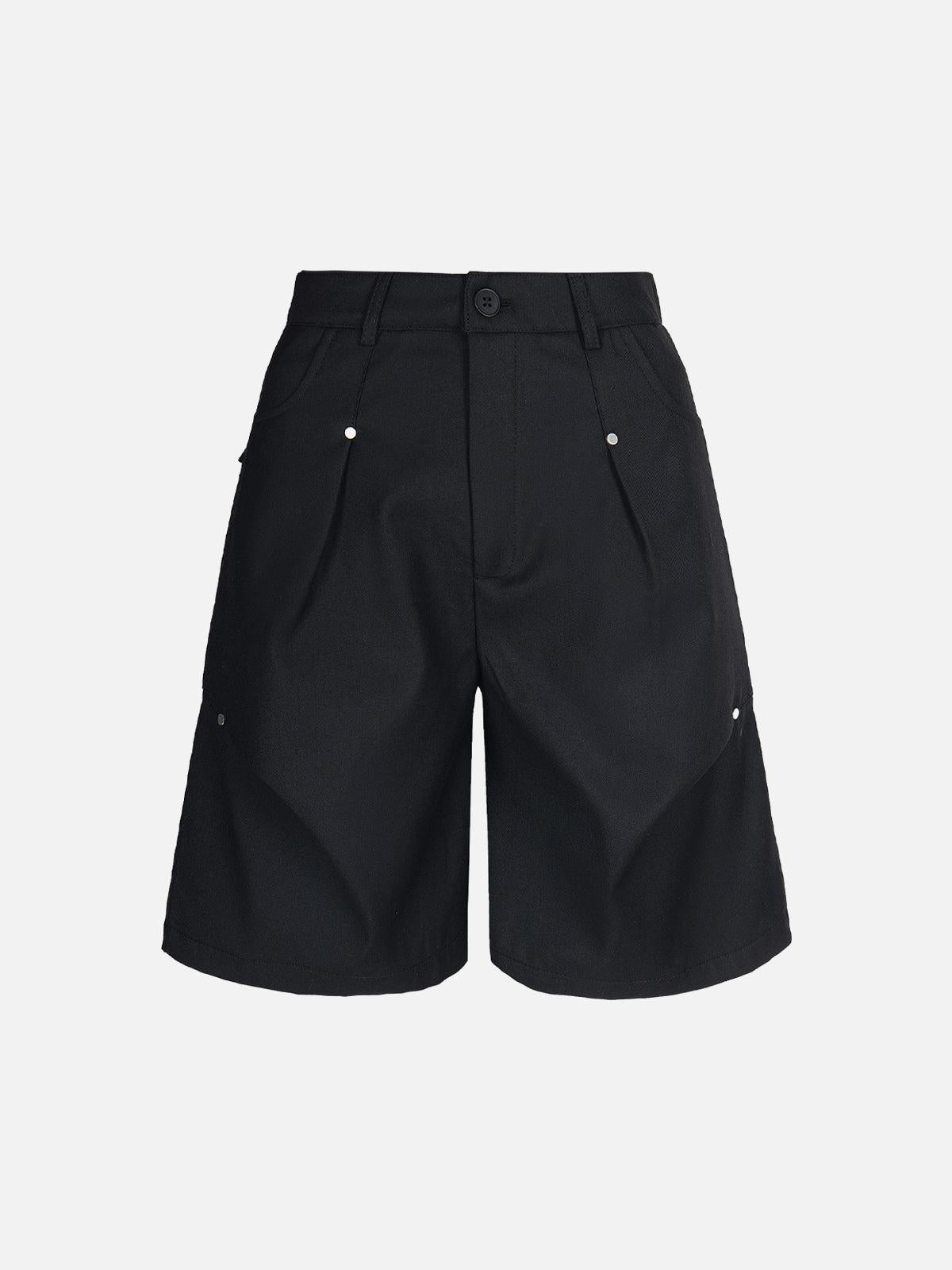 Concert Outfit Street Retro Pleated Rivet Shorts