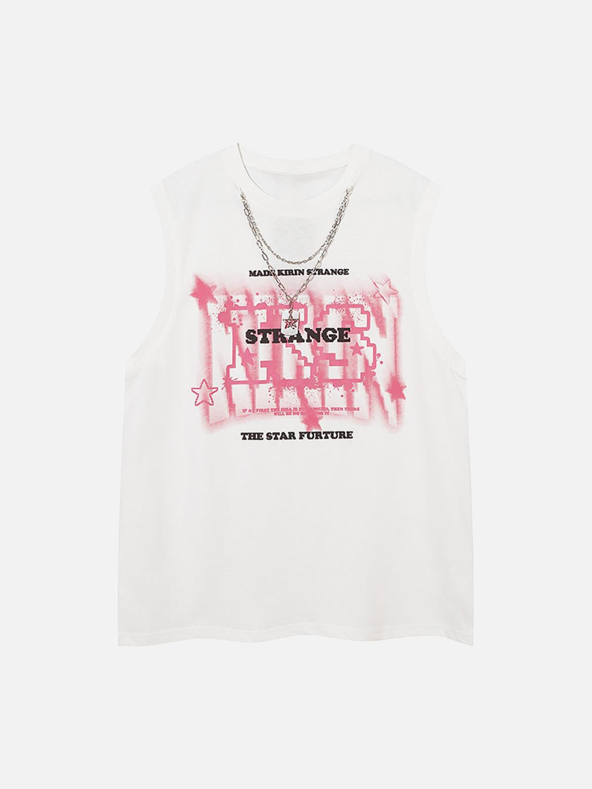 Concert Outfit Street Retro Star Chain Print Vest